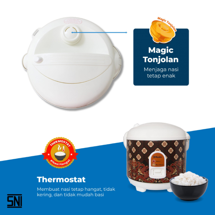 Miyako Rice Cooker Magic Warmer Plus 1.8 liter - MCM528 BTK
